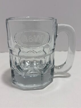 Vintage A&W Branded Clear Glass Mug - Clear